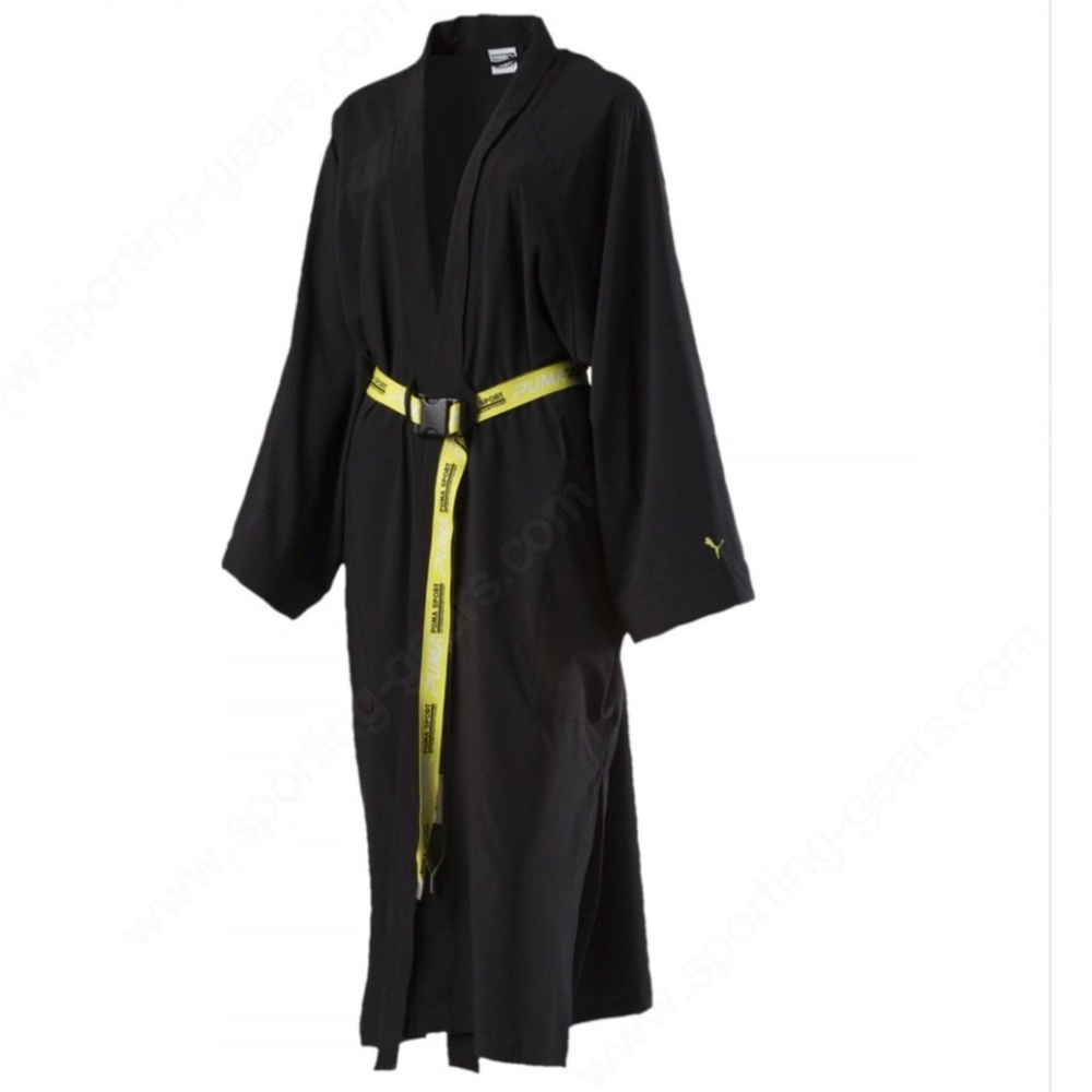 [PUMA Collection] Black Kimono Neon xterm belt Kimono style Duster Coat